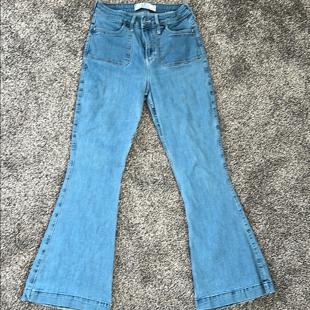 Hollister Blue Flare Wide Leg Jeans